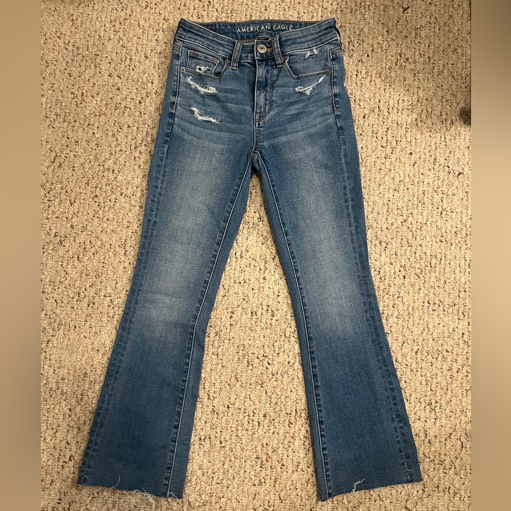 American Eagle Skinny Kick Out Crop Flare Jean